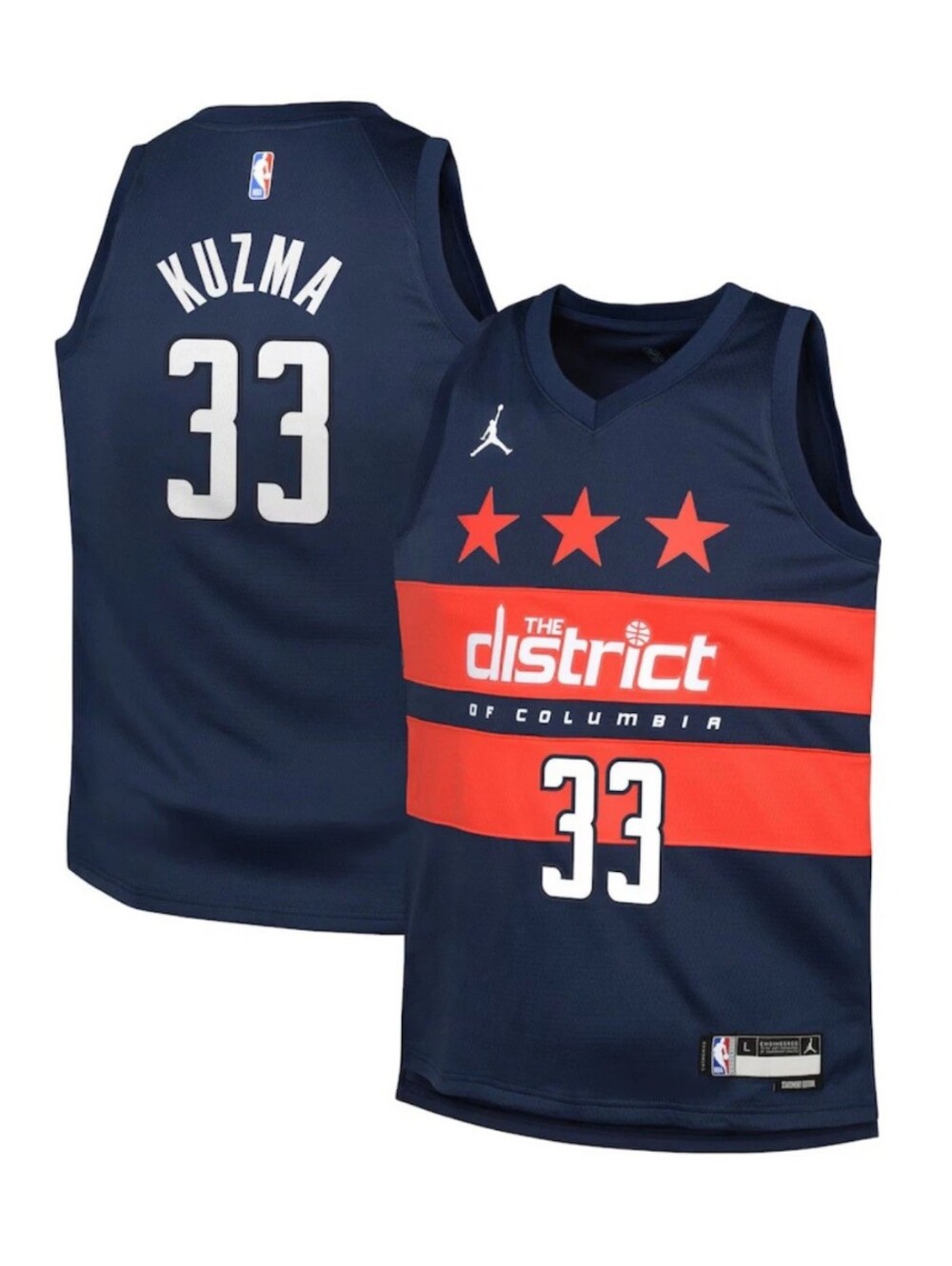 Nike Jordan Youth District of Columbia Washington Wizards Jersey #33 Kuzma S,M,L